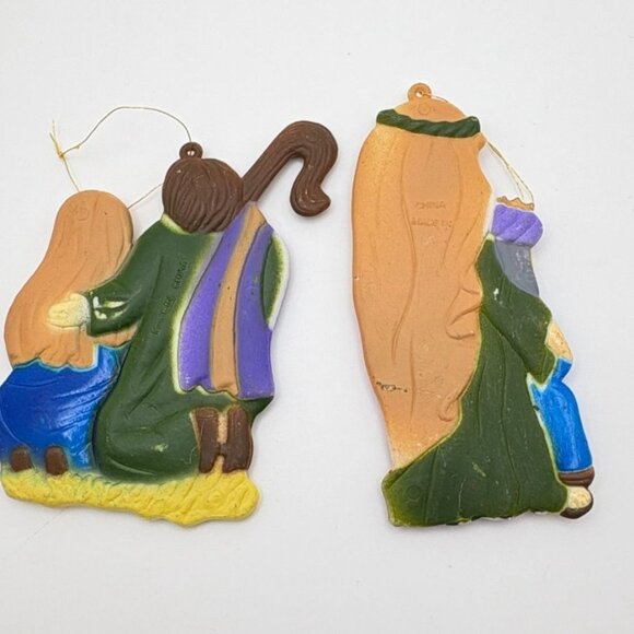 Vintage Nativity Scene Christmas Tree Ornaments 3 Kings Baby Jesus Mary Joseph - Picture 2 of 7